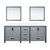 Lexora LVZV84DB210 Ziva 84 inch W Dark Grey Double Sink Vanity Cabinet, White Quartz Top and 34 in Mirrors