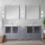 Lexora Volez 84 inch W Dark Grey Double Sink Vanity Cabinet with Side Cabinets, and White Ceramic Top