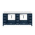Lexora LJ342284DEWQ000 Jacques 84 in. W Navy Blue Double Sink Vanity Cabinet and White Quartz Top