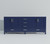 Lexora Jacques 84 in. W Navy Blue Double Sink Vanity Cabinet and White Quartz Top