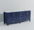 Lexora LJ342284DEWQ000 Jacques 84 in. W Navy Blue Double Sink Vanity Cabinet and White Quartz Top