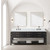 Lexora LVN84DJ100 Norwalk 84 inch W Black Oak Double Sink Vanity Cabinet and Carrara Marble Top