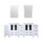 Lexora  LV341884SAESM22 Volez 84 in W x 18.25 in D White Double Bath Vanity with Side Cabinets, White Ceramic Top, and 22 in Mirrors