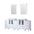 Lexora Volez 84 inch W White Double Sink Vanity Cabinet with Side Cabinets, White Ceramic Top, and 22 in Mirrors