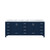 Lexora LJ342284DEDS000 Jacques 84 in. W Navy Blue Double Sink Vanity Cabinet and Carrara Marble Top