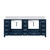 Lexora LJ342284DEDS000 Jacques 84 in. W Navy Blue Double Sink Vanity Cabinet and Carrara Marble Top