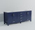 Lexora LJ342284DEDS000 Jacques 84 in. W Navy Blue Double Sink Vanity Cabinet and Carrara Marble Top