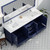 Lexora LJ342284DEDS000 Jacques 84 in. W Navy Blue Double Sink Vanity Cabinet and Carrara Marble Top