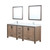 Lexora  LVZV84DN211 Ziva 84 in W x 22 in D Rustic Barnwood Double Bath Vanity, White Quartz Top, Faucet Set and 34 in Mirrors