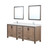 Lexora Ziva 84 inch W Rustic Barnwood Double Sink Vanity Cabinet, White Quartz Top, Faucet Set and 34 in Mirrors