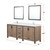 Lexora Ziva 84 inch W Rustic Barnwood Double Sink Vanity Cabinet, White Quartz Top, Faucet Set and 34 in Mirrors