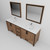 Lexora LVZV84DN211 Ziva 84 inch W Rustic Barnwood Double Sink Vanity Cabinet, White Quartz Top, Faucet Set and 34 in Mirrors