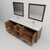 Lexora Ziva 84 inch W Rustic Barnwood Double Sink Vanity Cabinet, White Quartz Top, Faucet Set and 34 in Mirrors