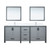 Lexora  LVZV84DB211 Ziva 84 in W x 22 in D Dark Grey Double Bath Vanity, White Quartz Top, Faucet Set and 34 in Mirrors