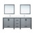 Lexora LVZV84DB211 Ziva 84 inch W Dark Grey Double Sink Vanity Cabinet, White Quartz Top, Faucet Set and 34 in Mirrors