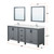 Lexora Ziva 84 inch W Dark Grey Double Sink Vanity Cabinet, White Quartz Top, Faucet Set and 34 in Mirrors