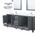 Lexora LVZV84DB211 Ziva 84 inch W Dark Grey Double Sink Vanity Cabinet, White Quartz Top, Faucet Set and 34 in Mirrors