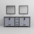 Lexora Ziva 84 inch W Dark Grey Double Sink Vanity Cabinet, White Quartz Top, Faucet Set and 34 in Mirrors