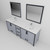 Lexora LVZV84DB211 Ziva 84 inch W Dark Grey Double Sink Vanity Cabinet, White Quartz Top, Faucet Set and 34 in Mirrors