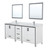 Lexora LVZV84DA211 Ziva 84 inch W White Double Sink Vanity Cabinet, White Quartz Top, Faucet Set and 34 in Mirrors