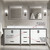 Lexora Ziva 84 inch W White Double Sink Vanity Cabinet, White Quartz Top, Faucet Set and 34 in Mirrors