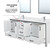 Lexora LVZV84DA211 Ziva 84 inch W White Double Sink Vanity Cabinet, White Quartz Top, Faucet Set and 34 in Mirrors