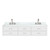 Lexora Castor 84 inch W White Double Sink Wall Hung Vanity Cabinet, Carrara Marble Top, and Faucet Set