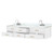 Lexora LVC84DA101 Castor 84 inch W White Double Sink Wall Hung Vanity Cabinet, Carrara Marble Top, and Faucet Set