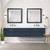 Lexora LVC84DE101 Castor 84 inch W Blue Double Sink Wall Hung Vanity Cabinet, Carrara Marble Top, and Faucet Set
