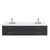 Lexora LVC84DL101 Castor 84 inch W Black Double Sink Wall Hung Vanity Cabinet, Carrara Marble Top, and Faucet Set