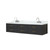 Lexora LVC84DL101 Castor 84 inch W Black Double Sink Wall Hung Vanity Cabinet, Carrara Marble Top, and Faucet Set