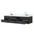 Lexora LVC84DL101 Castor 84 inch W Black Double Sink Wall Hung Vanity Cabinet, Carrara Marble Top, and Faucet Set