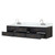 Lexora Castor 84 inch W Black Double Sink Wall Hung Vanity Cabinet, Carrara Marble Top, and Faucet Set