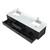 Lexora Castor 84 inch W Black Double Sink Wall Hung Vanity Cabinet, Carrara Marble Top, and Faucet Set