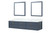 Lexora Castor 84 inch W Blue Double Sink Wall Hung Vanity Cabinet, Carrara Marble Top, and 36 in Mirrors