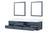 Lexora LVC84DE110 Castor 84 inch W Blue Double Sink Wall Hung Vanity Cabinet, Carrara Marble Top, and 36 in Mirrors