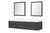 Lexora LVC84DL110 Castor 84 inch W Black Double Sink Wall Hung Vanity Cabinet, Carrara Marble Top, and 36 in Mirrors