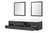 Lexora LVC84DL110 Castor 84 inch W Black Double Sink Wall Hung Vanity Cabinet, Carrara Marble Top, and 36 in Mirrors