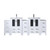 Lexora LVV84D24A601 Volez 84 inch W White Double Sink Vanity Cabinet with Side Cabinets, White Ceramic Top, and Faucet Set