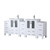 Lexora Volez 84 inch W White Double Sink Vanity Cabinet with Side Cabinets, White Ceramic Top, and Faucet Set