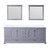 Lexora Dukes 84 in. W Dark Grey Double Sink Vanity Cabinet, Cultured Marble Top, and 34 in. Mirrors