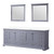 Lexora Dukes 84 in. W Dark Grey Double Sink Vanity Cabinet, Cultured Marble Top, and 34 in. Mirrors