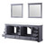 Lexora Dukes 84 in. W Dark Grey Double Sink Vanity Cabinet, Cultured Marble Top, and 34 in. Mirrors