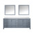 Lexora LVJ84DB310 Jacques 84 in. W Dark Grey Bath Vanity Cabinet, Cultured Marble Top, and 34 in. Mirror