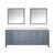 Lexora Jacques 84 in. W Dark Grey Bath Vanity Cabinet, Cultured Marble Top, and 34 in. Mirror