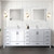 Lexora Jacques 84 in. W White Bath Vanity Cabinet, Cultured Marble Top, and 34 in. Mirror