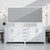 Lexora LVJ84DA310 Jacques 84 in. W White Bath Vanity Cabinet, Cultured Marble Top, and 34 in. Mirror