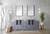 Lexora LV341884SBESM22F Volez 84 inch W Dark Grey Double Sink Vanity Cabinet with Side Cabinets, Faucet Set, White Ceramic Top, and 22 in Mirrors