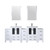 Lexora Volez 84 inch W White Double Sink Vanity Cabinet with Side Cabinets, Faucet Set, White Ceramic Top, and 22 in Mirrors