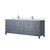 Lexora Jacques 84 in. W Dark Grey Double Sink Vanity Cabinet, White Quartz Top, and Faucet Set